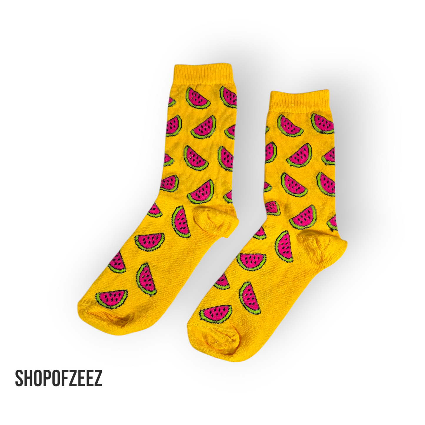 gelb Wassermelonen Socken, Einheitsgröße: 36-42