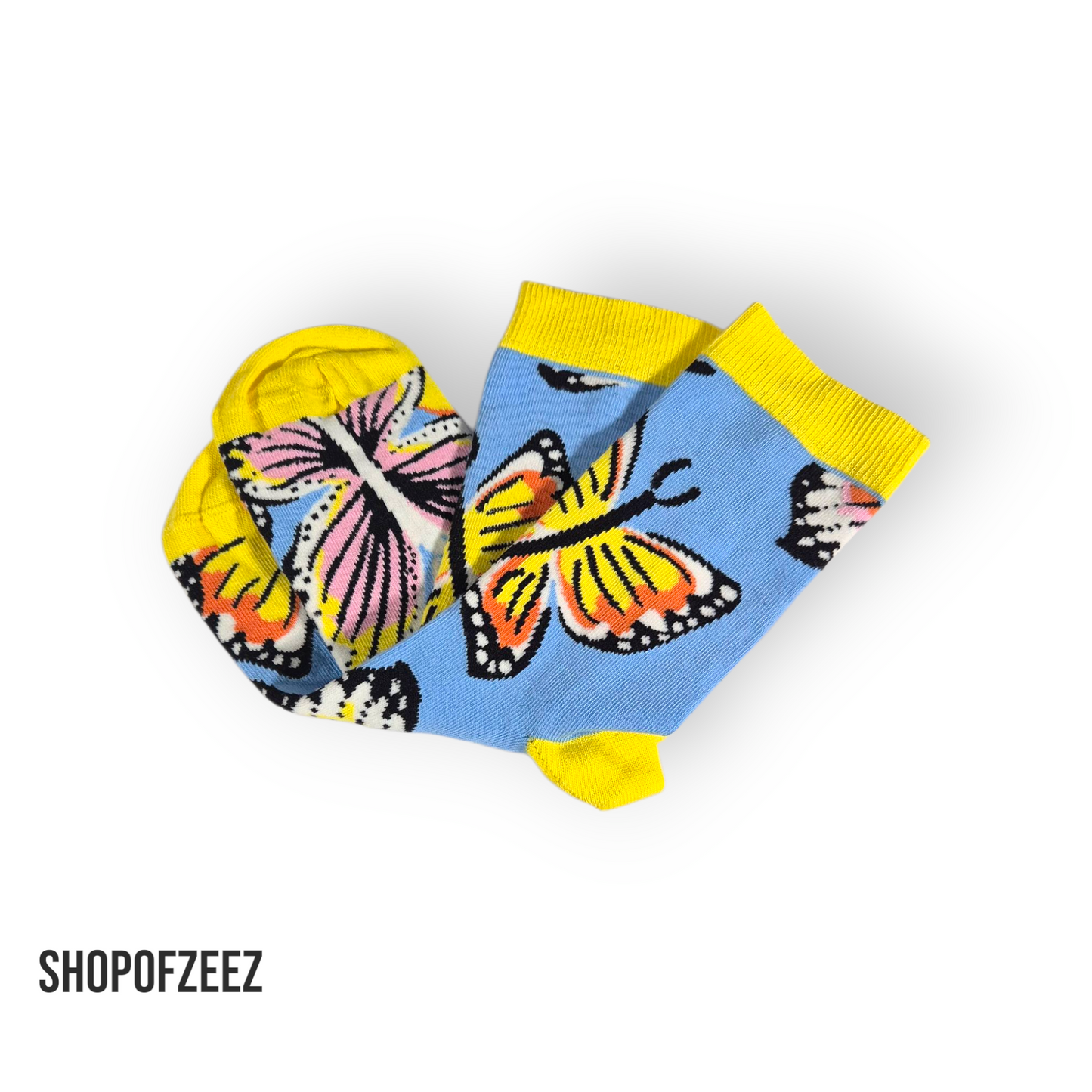 🦋 Schmetterlingssocken – Farbenfroher Stil für deine Füße! 🦋, Einheitsgröße: 36-42