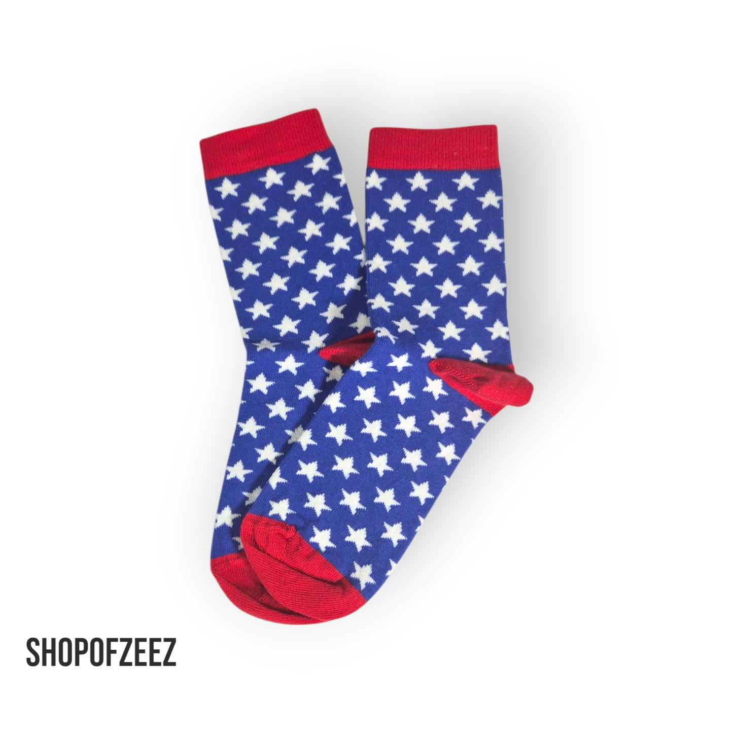 Socken mit blau Sterne, Einheitsgröße: 36-40