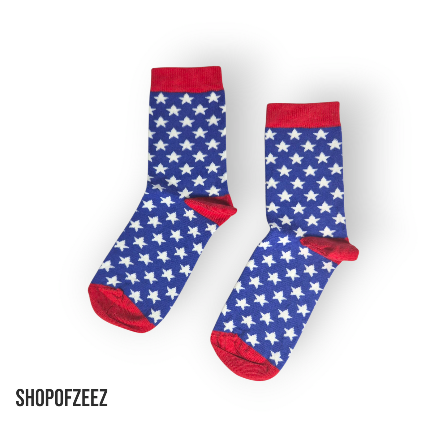 Socken mit blau Sterne, Einheitsgröße: 36-40