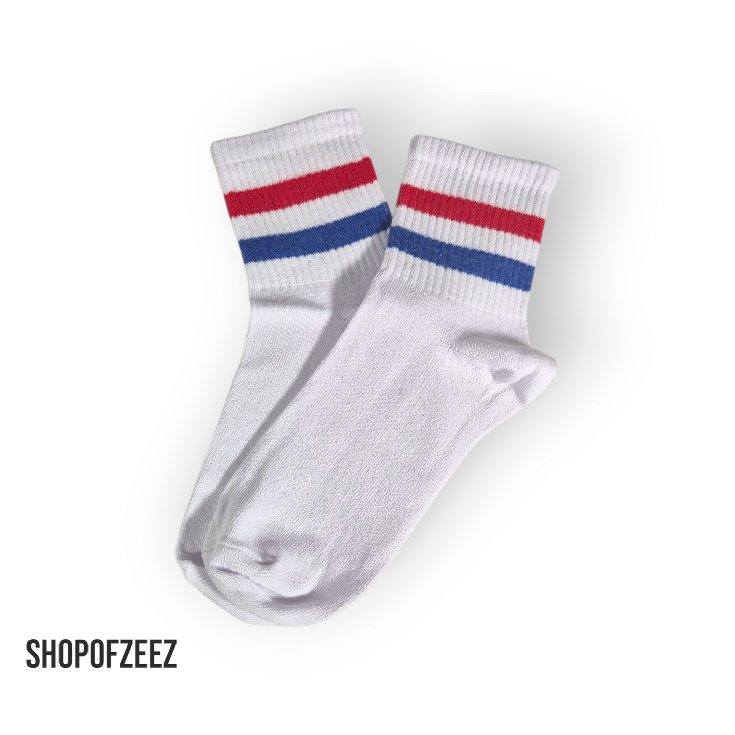 blau-rot gestreifte Sportsocken