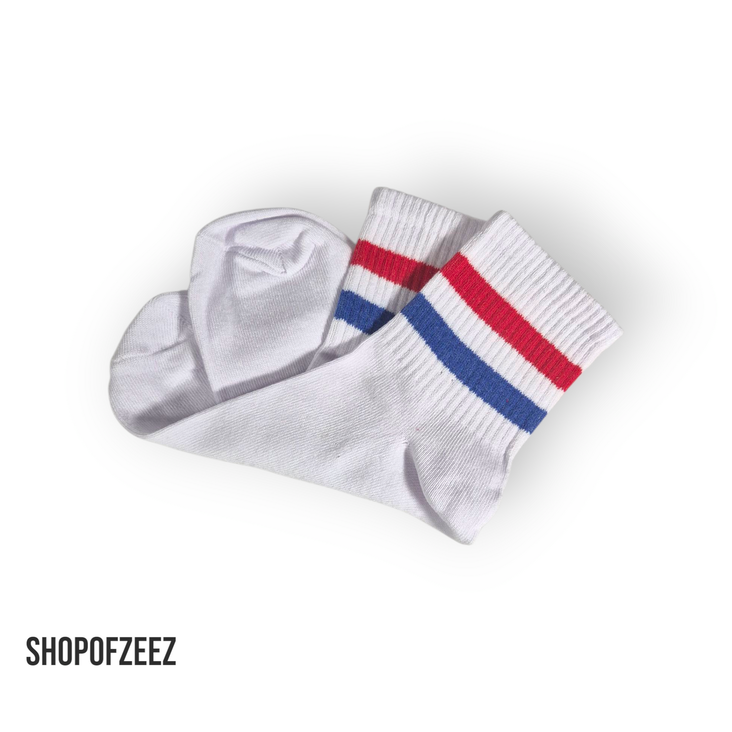 blau-rot gestreifte Sportsocken