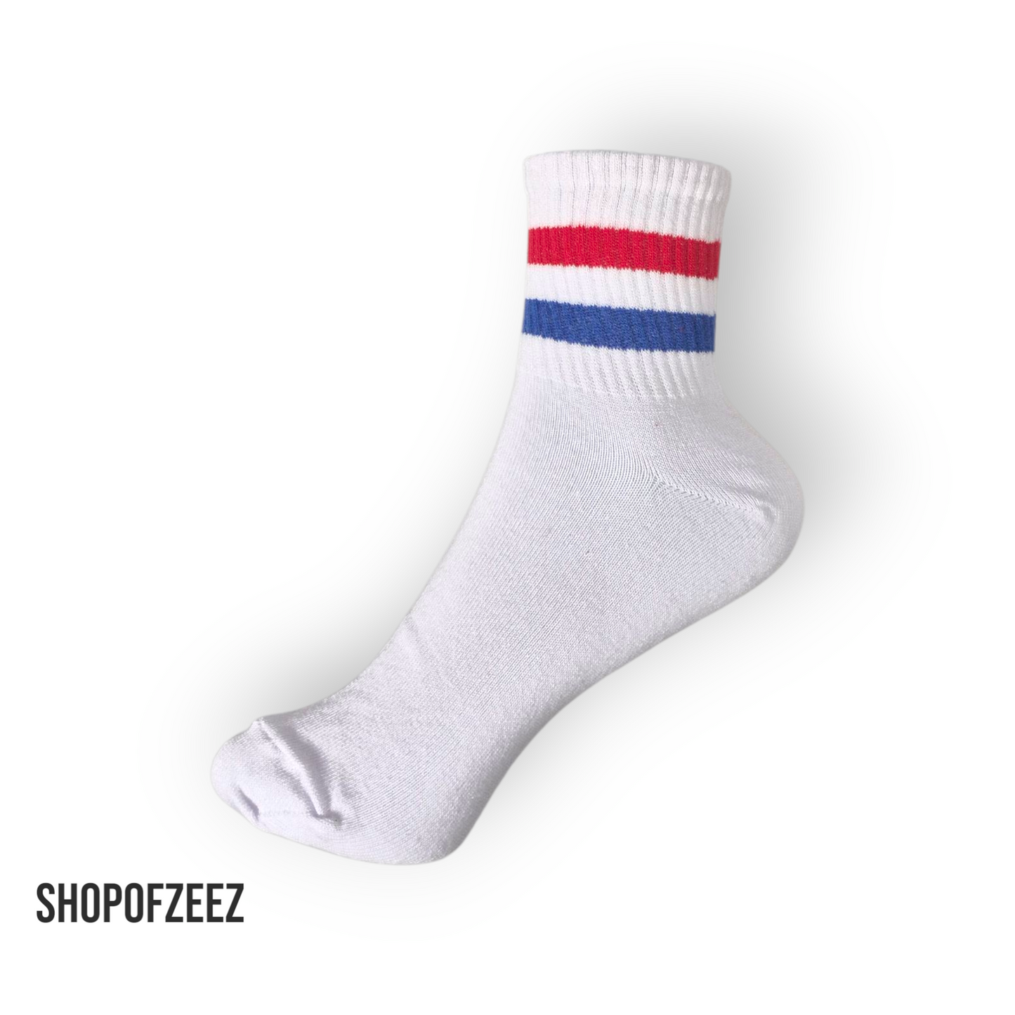 blau-rot gestreifte Sportsocken