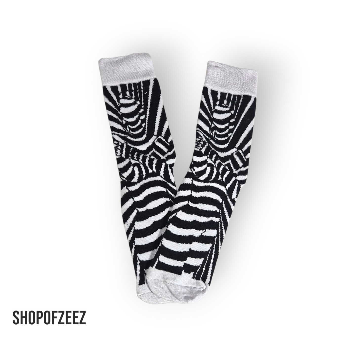 schwarz-weiß Frau Figur Socken, Einheitsgröße: 37-44