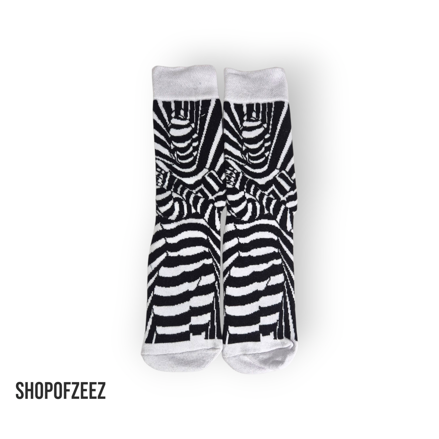 schwarz-weiß Frau Figur Socken, Einheitsgröße: 37-44