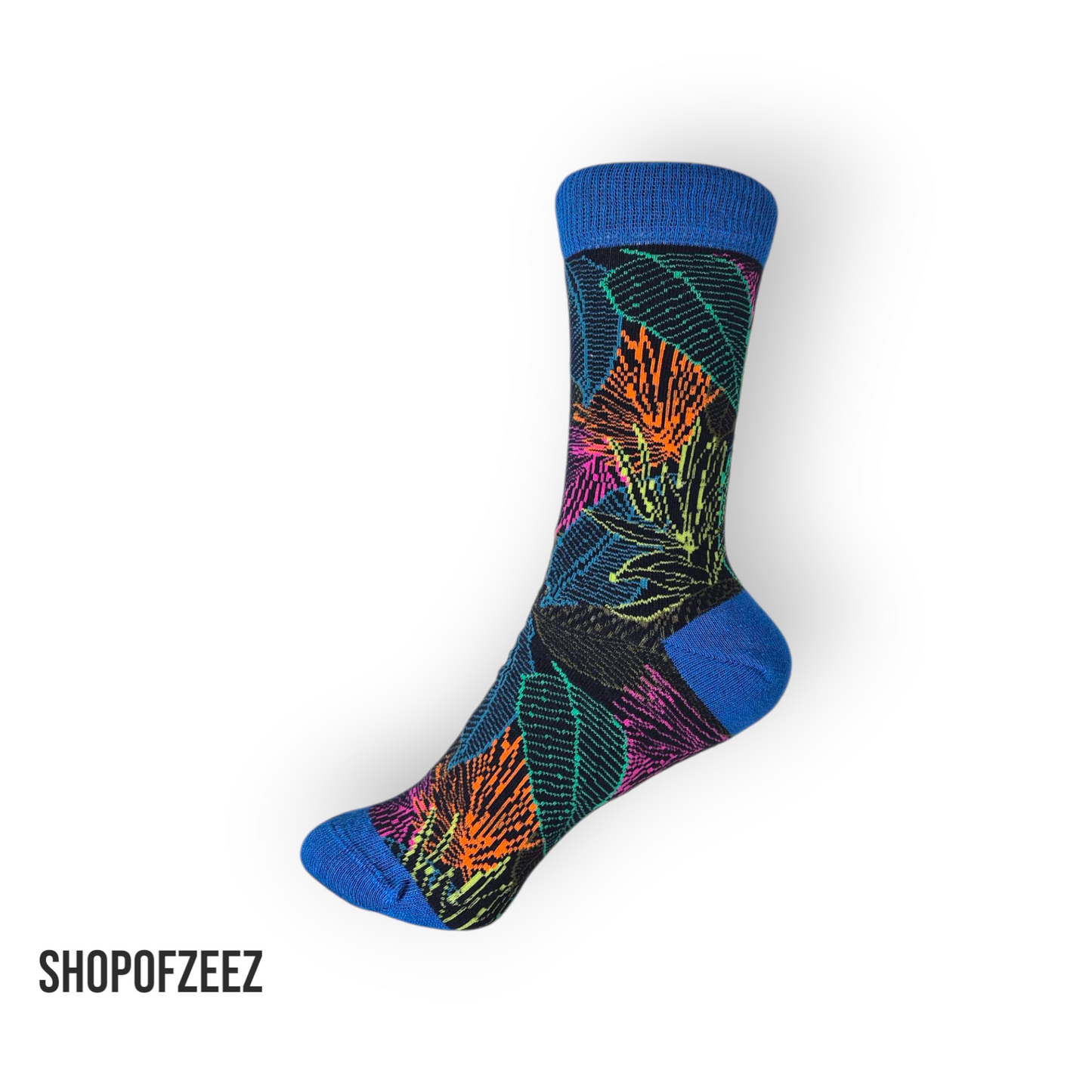 Bunte Premium Baumwollsocken – Stylische Blätter Muster, Atmungsaktiv & Bequem