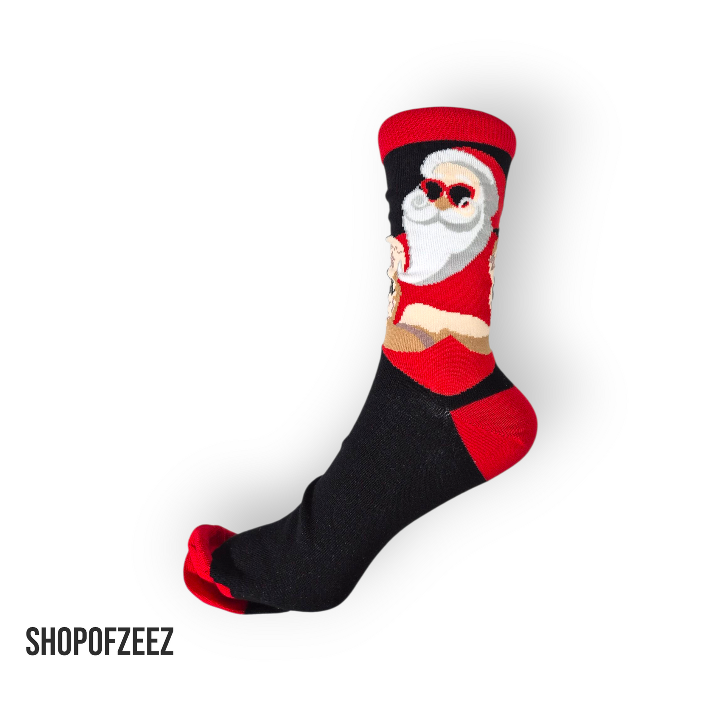 Santa Claus mit Sonnenbrille Weihnachtssocken für Männer