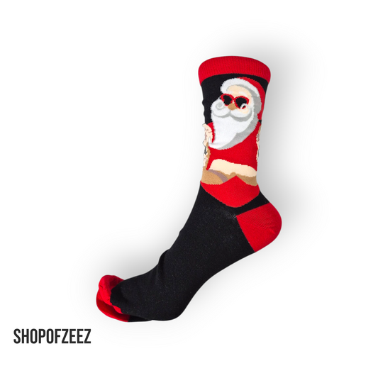 Santa Claus mit Sonnenbrille Weihnachtssocken für Männer