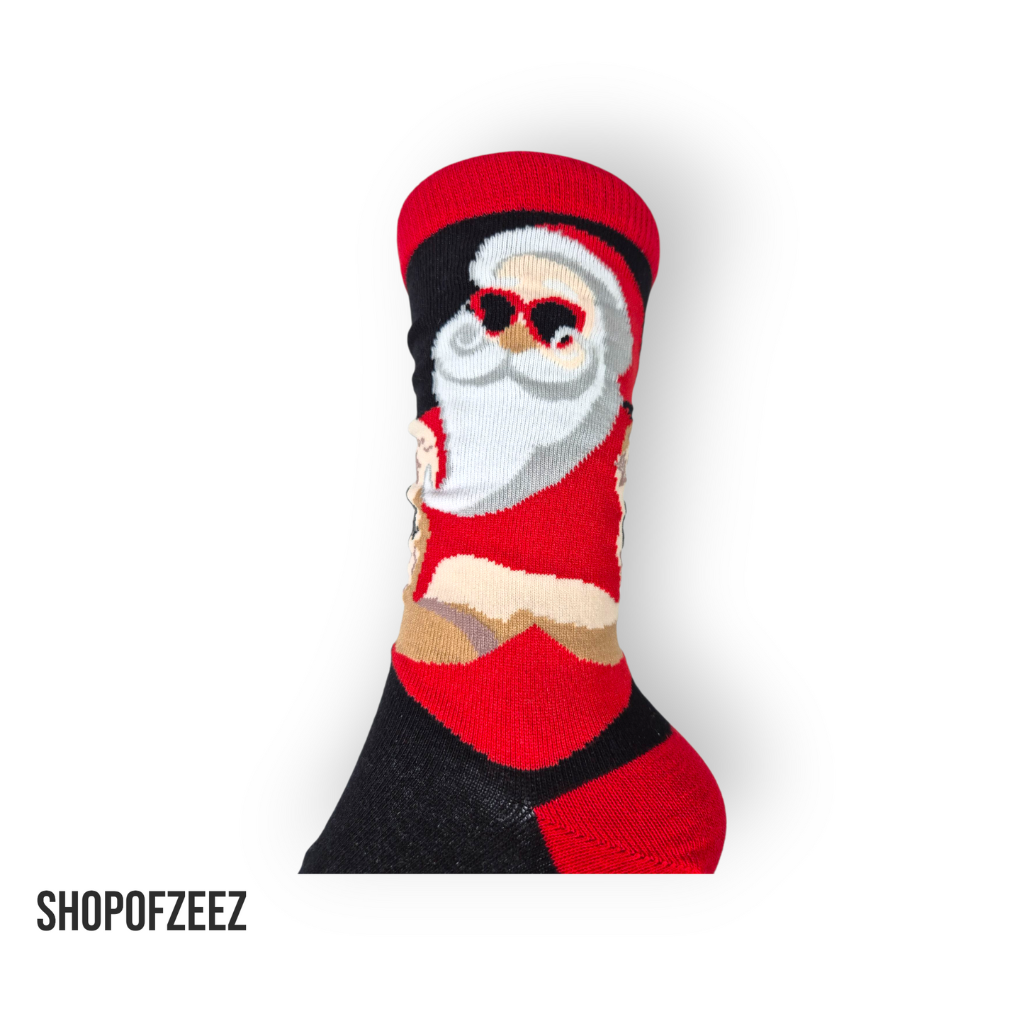 Santa Claus mit Sonnenbrille Weihnachtssocken für Männer