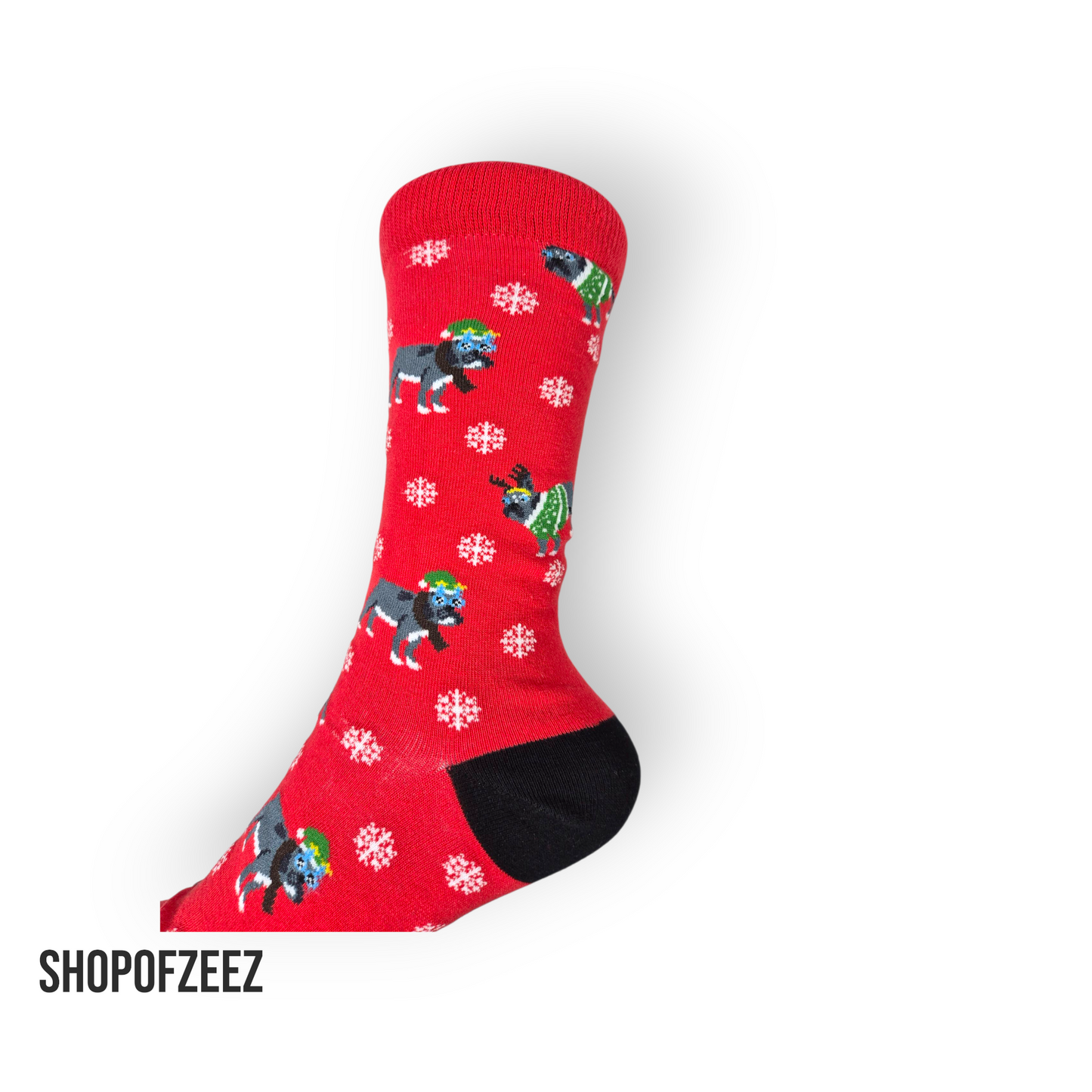 Hund mit Schneeflocke  Weihnachtssocken für Männer