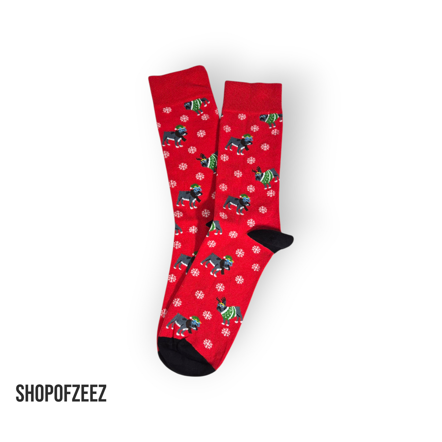 Hund mit Schneeflocke  Weihnachtssocken für Männer