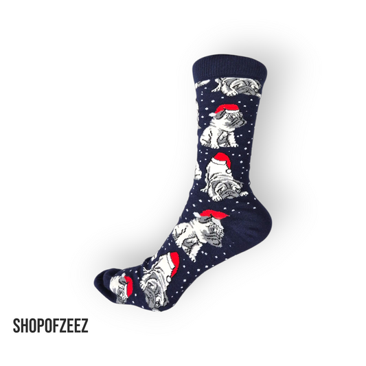 Weihnachtssocken für Männer mit Bulldog