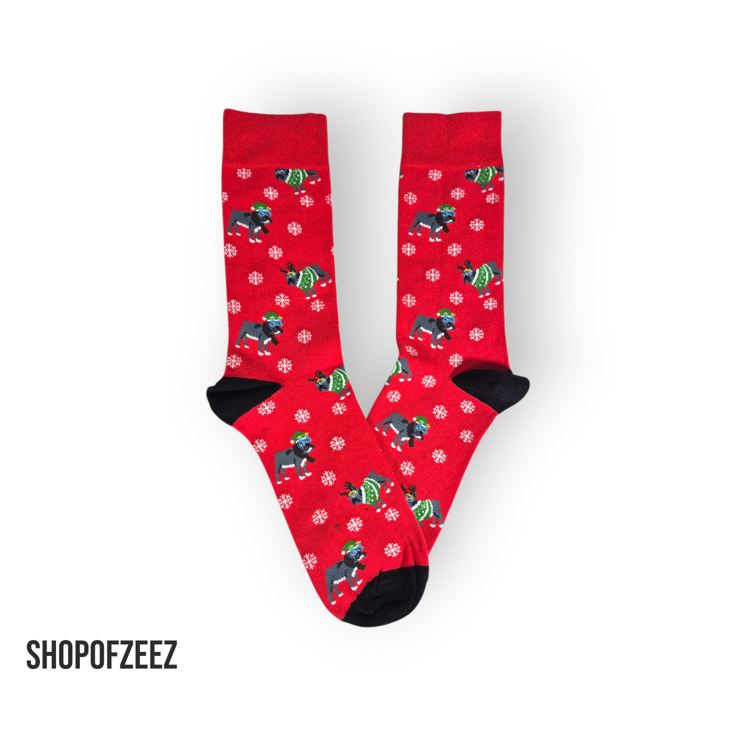 Hund mit Schneeflocke  Weihnachtssocken für Männer