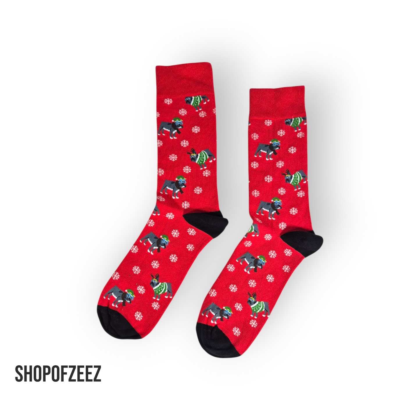 Hund mit Schneeflocke  Weihnachtssocken für Männer