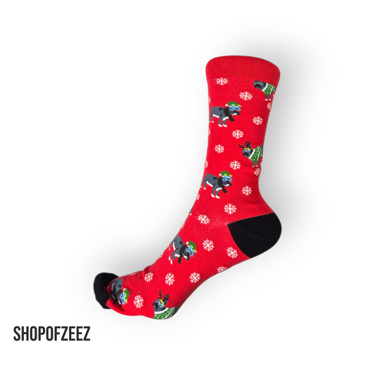 Hund mit Schneeflocke  Weihnachtssocken für Männer