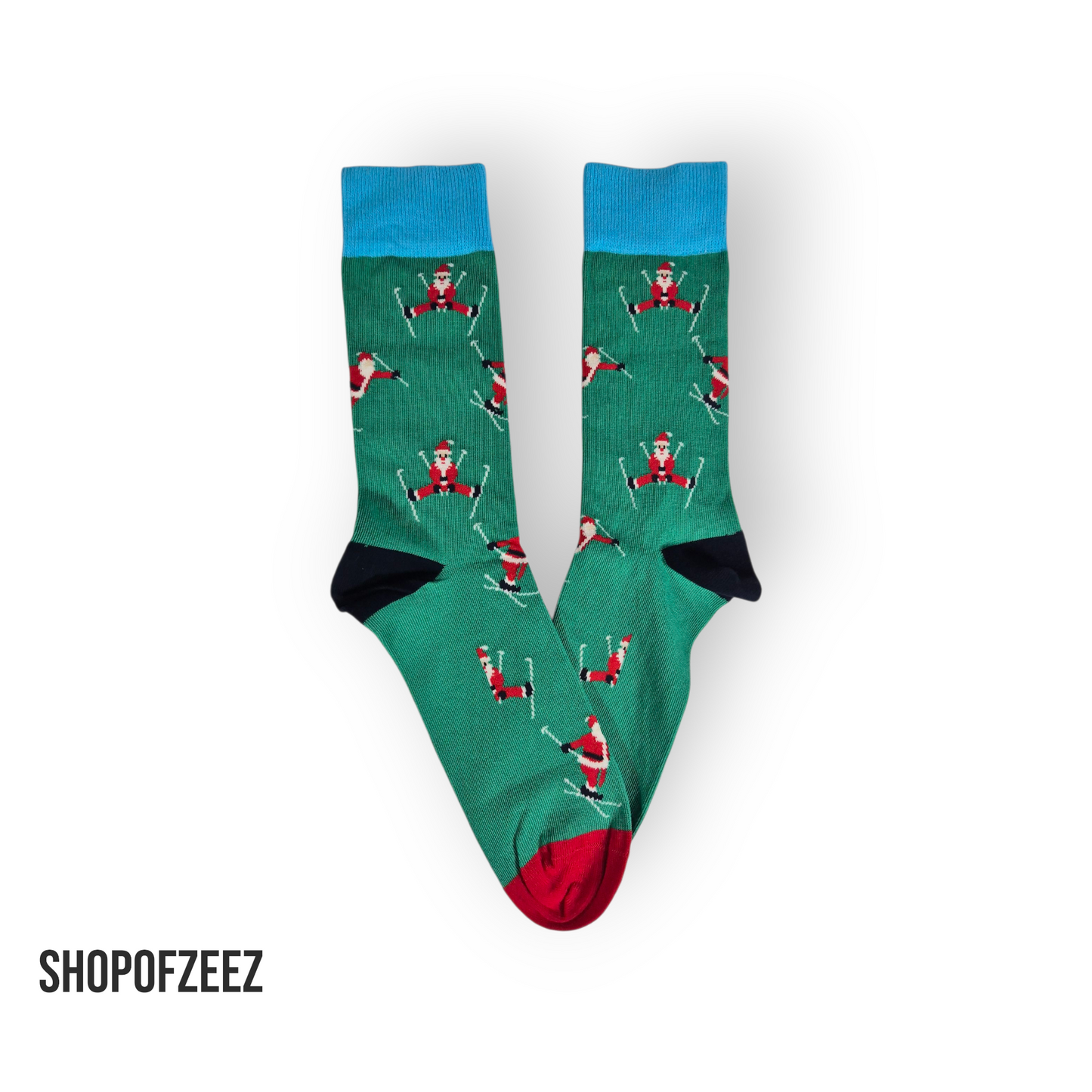 Skifahrender Weihnachtsmann Weihnachtssocken für Männer