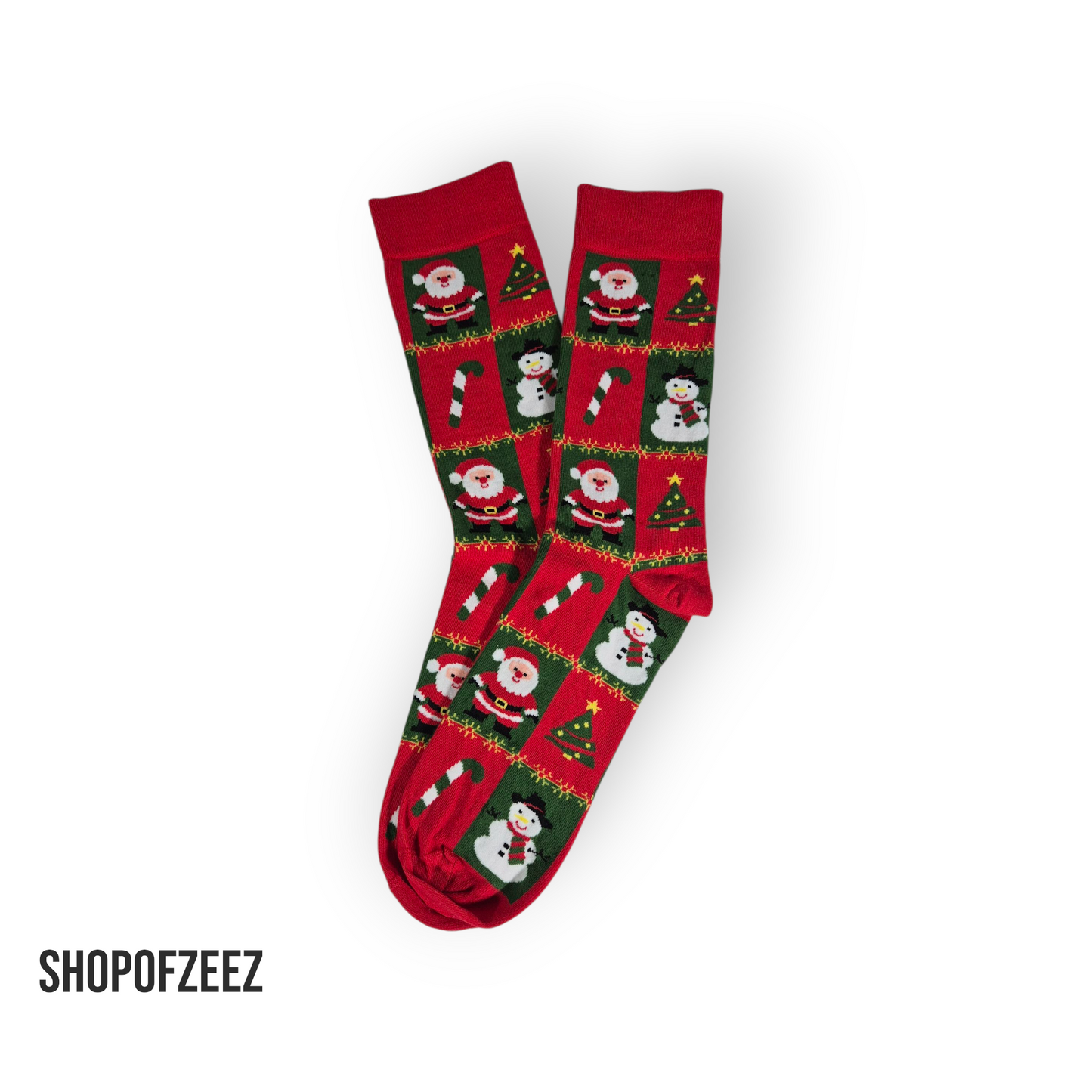 Männer Schneemann-Tannenbaum-Zuckerstange-Weihnachtsmann Figur Weihnachtssocken