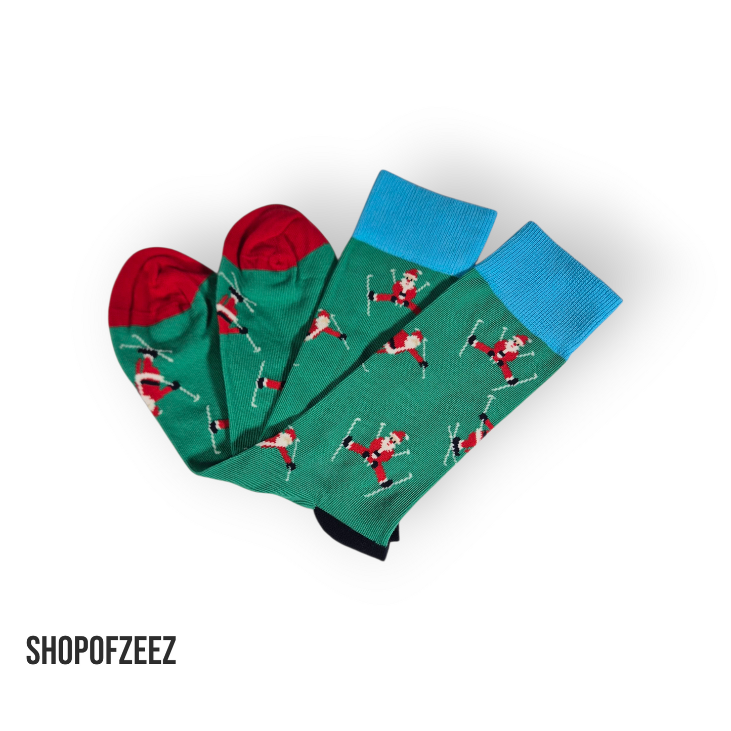 Skifahrender Weihnachtsmann Weihnachtssocken für Männer