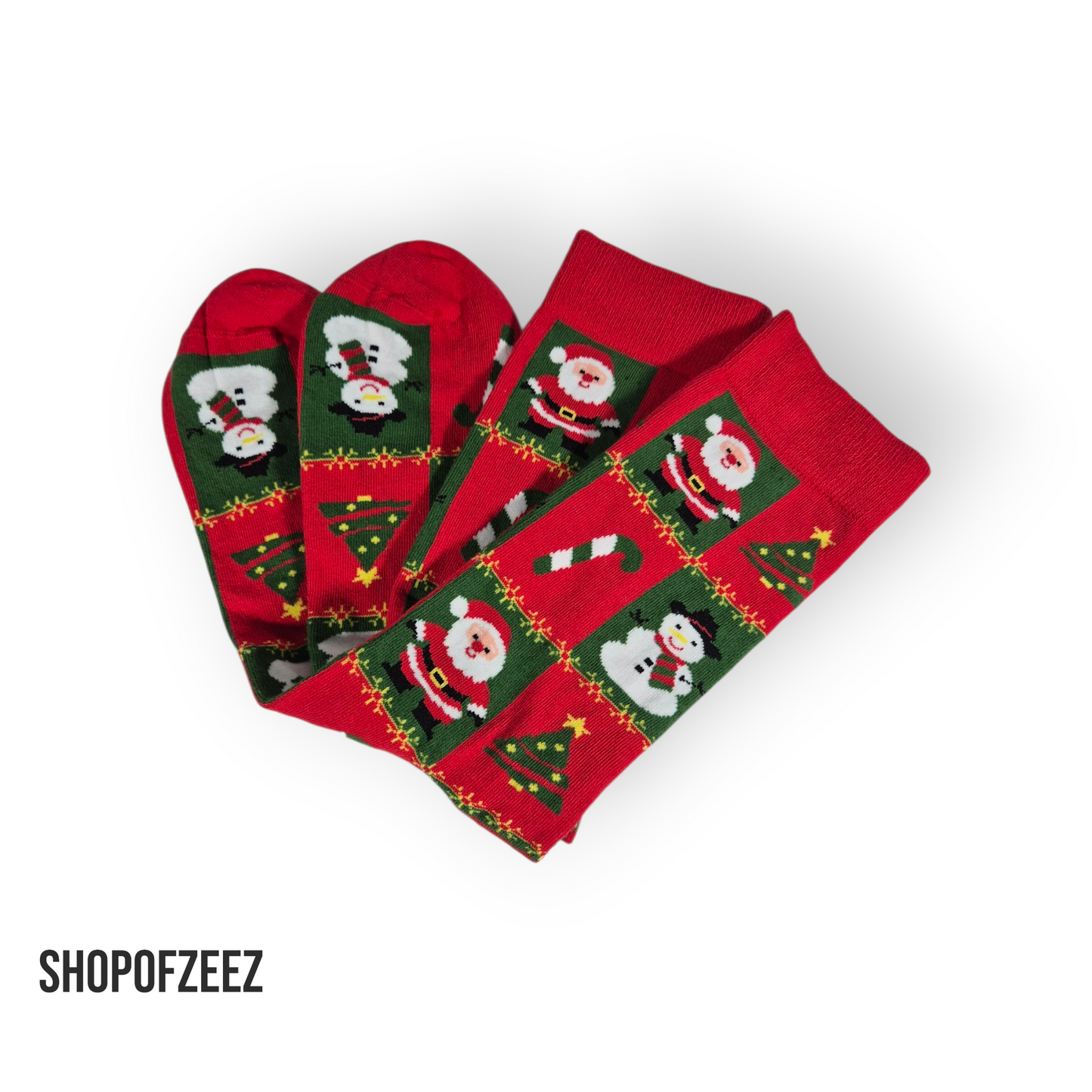 Männer Schneemann-Tannenbaum-Zuckerstange-Weihnachtsmann Figur Weihnachtssocken