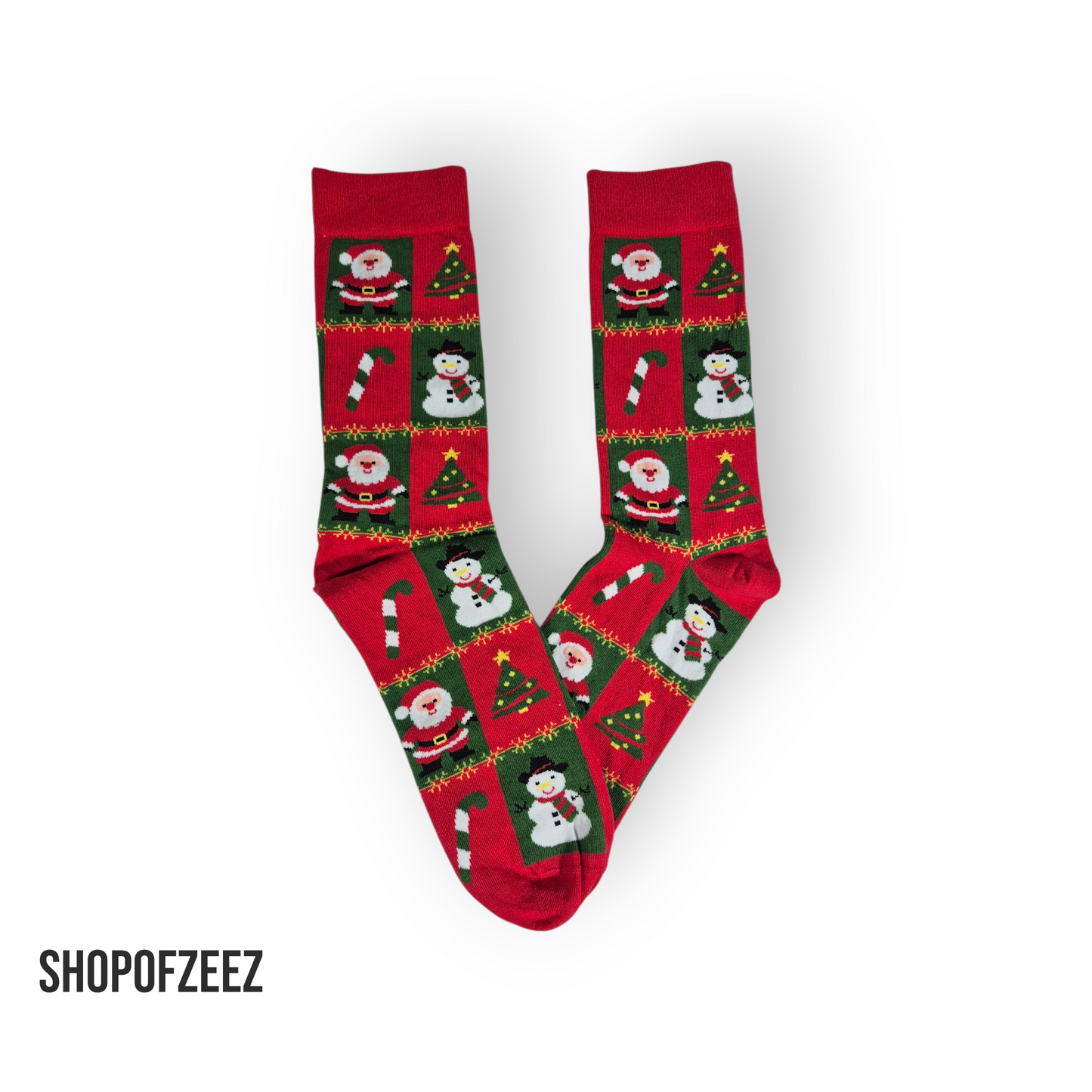 Männer Schneemann-Tannenbaum-Zuckerstange-Weihnachtsmann Figur Weihnachtssocken