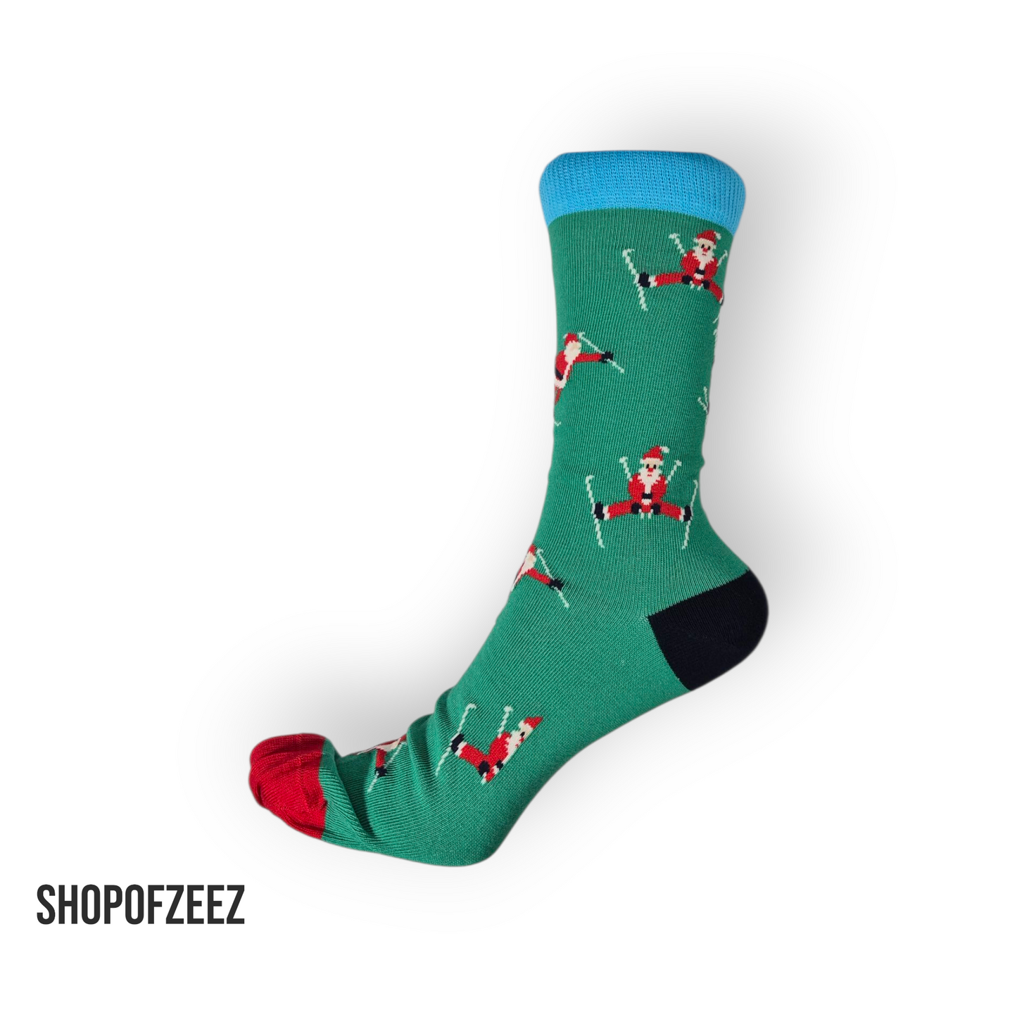 Skifahrender Weihnachtsmann Weihnachtssocken für Männer