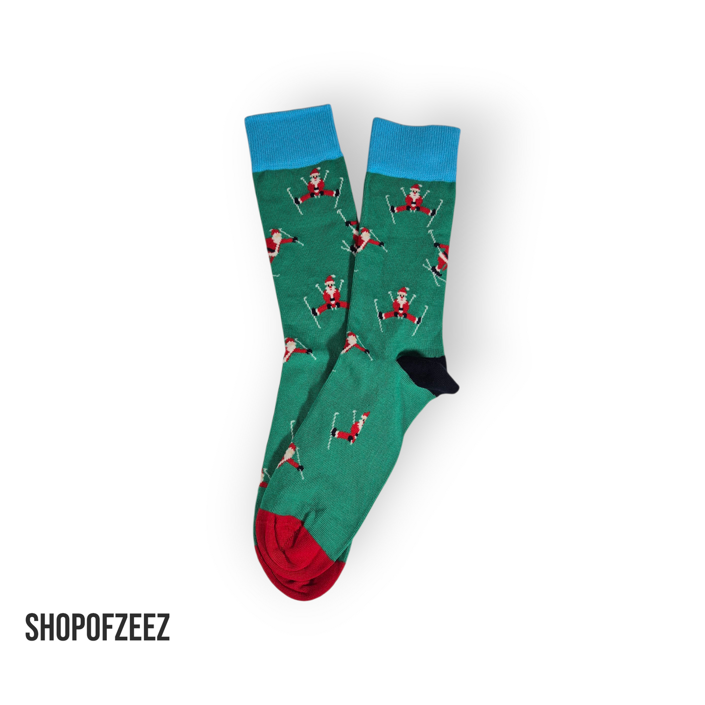 Skifahrender Weihnachtsmann Weihnachtssocken für Männer