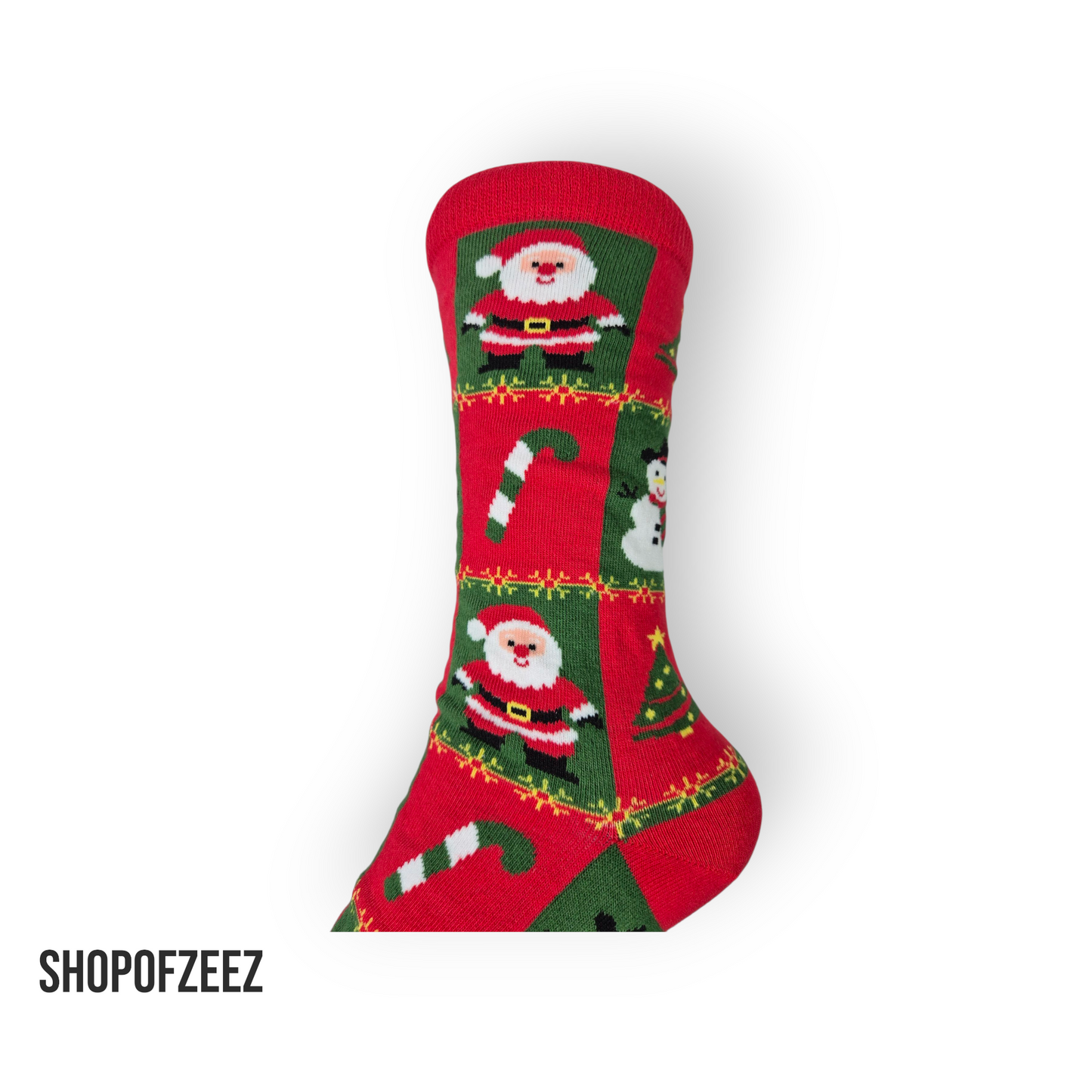 Männer Schneemann-Tannenbaum-Zuckerstange-Weihnachtsmann Figur Weihnachtssocken