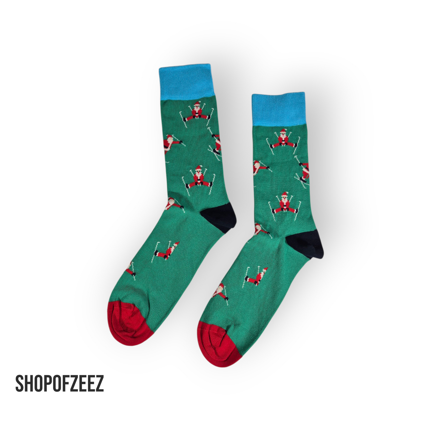 Skifahrender Weihnachtsmann Weihnachtssocken für Männer