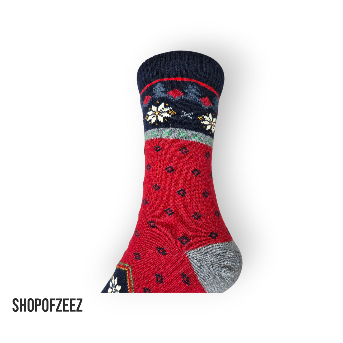 burgunderrot Weihnachtssocken mit Rentier