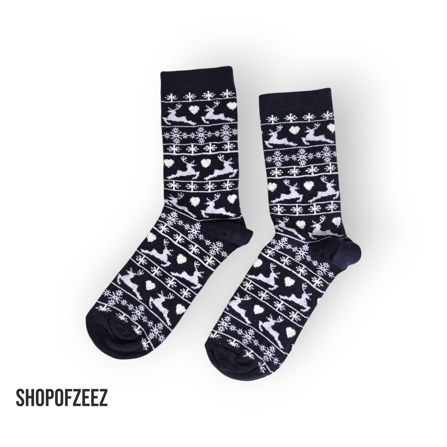 navy Rentier Weihnachtssocken