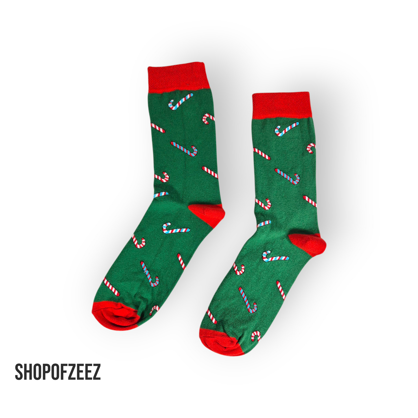 grün Zuckerstange Weihnachtssocken