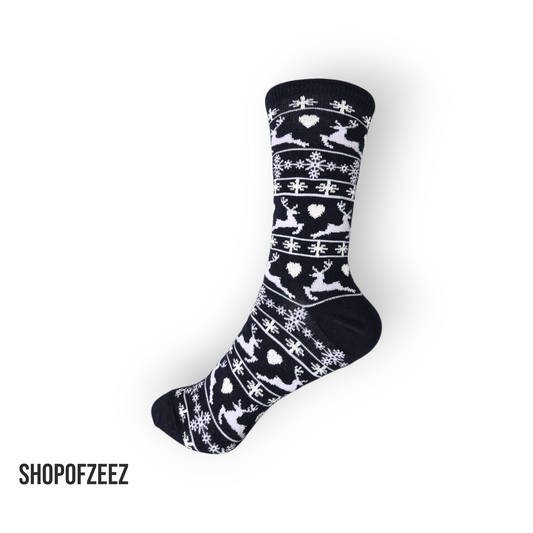 navy Rentier Weihnachtssocken