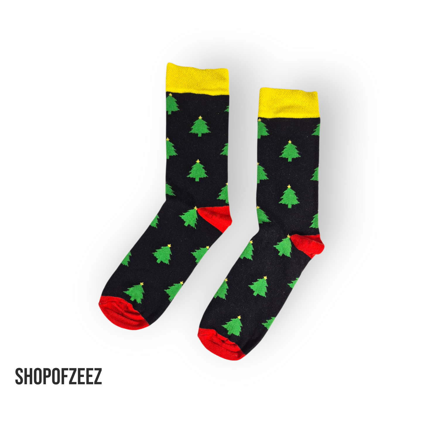 schwarz Tannenbaum Weihnachtssocken