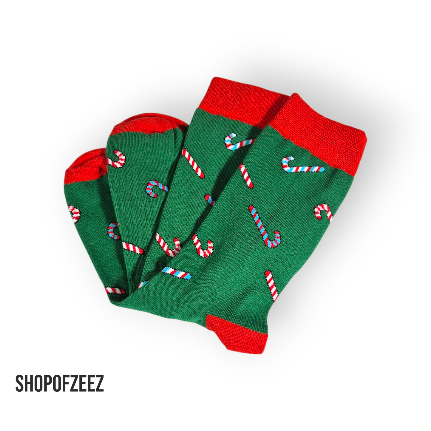 grün Zuckerstange Weihnachtssocken