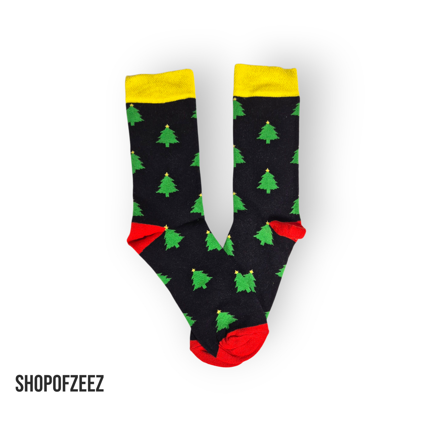 schwarz Tannenbaum Weihnachtssocken