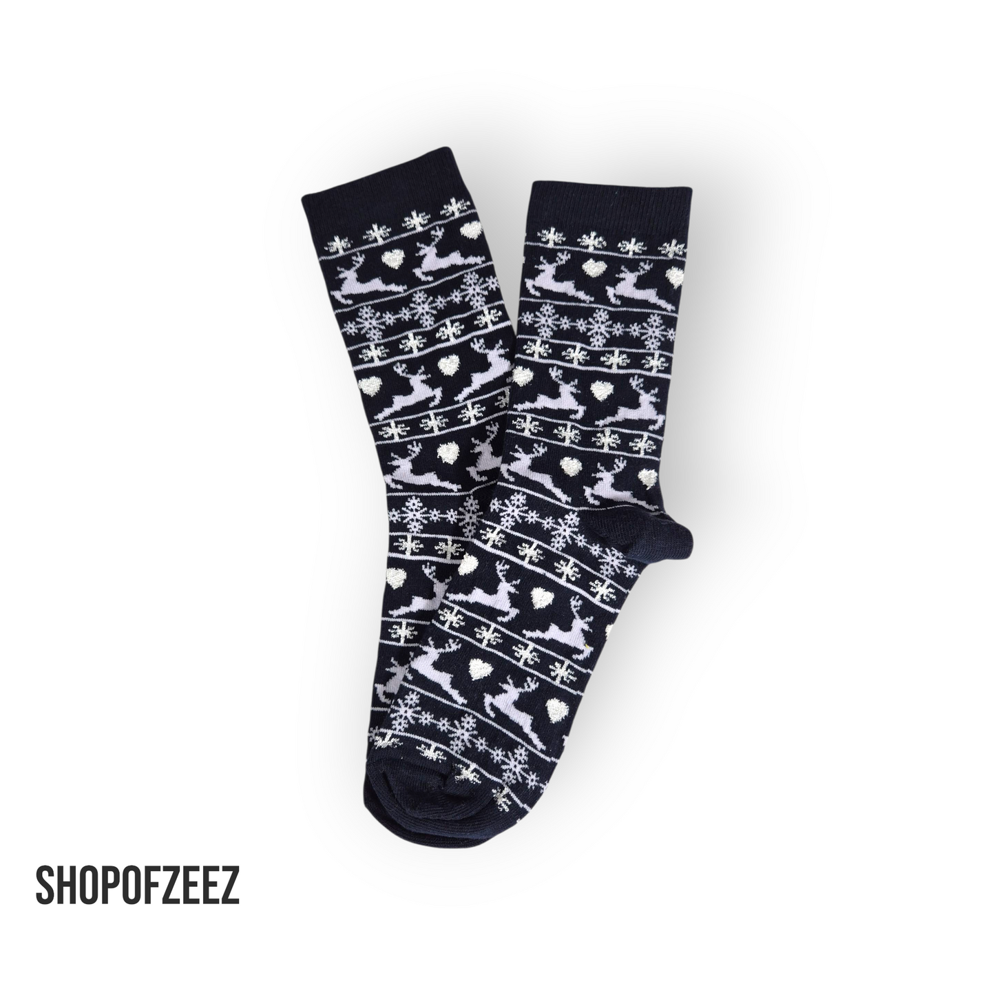 navy Rentier Weihnachtssocken