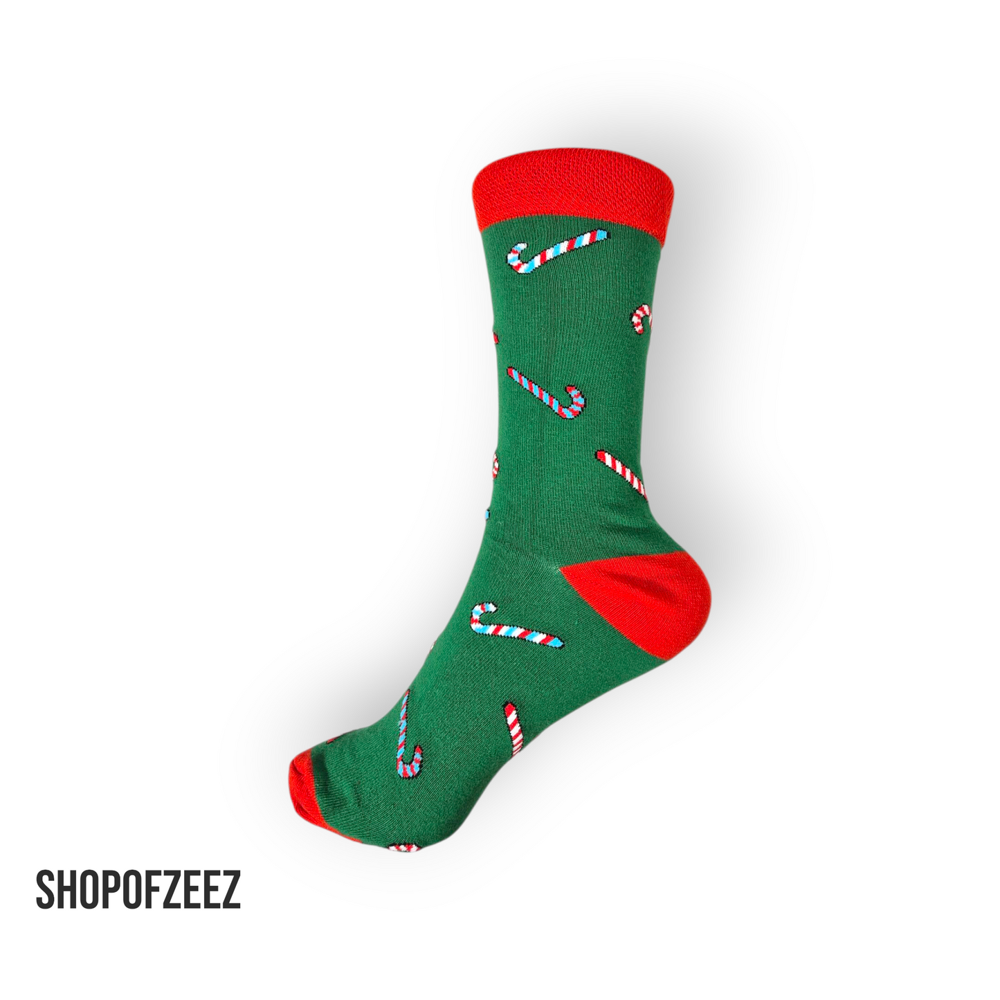 grün Zuckerstange Weihnachtssocken