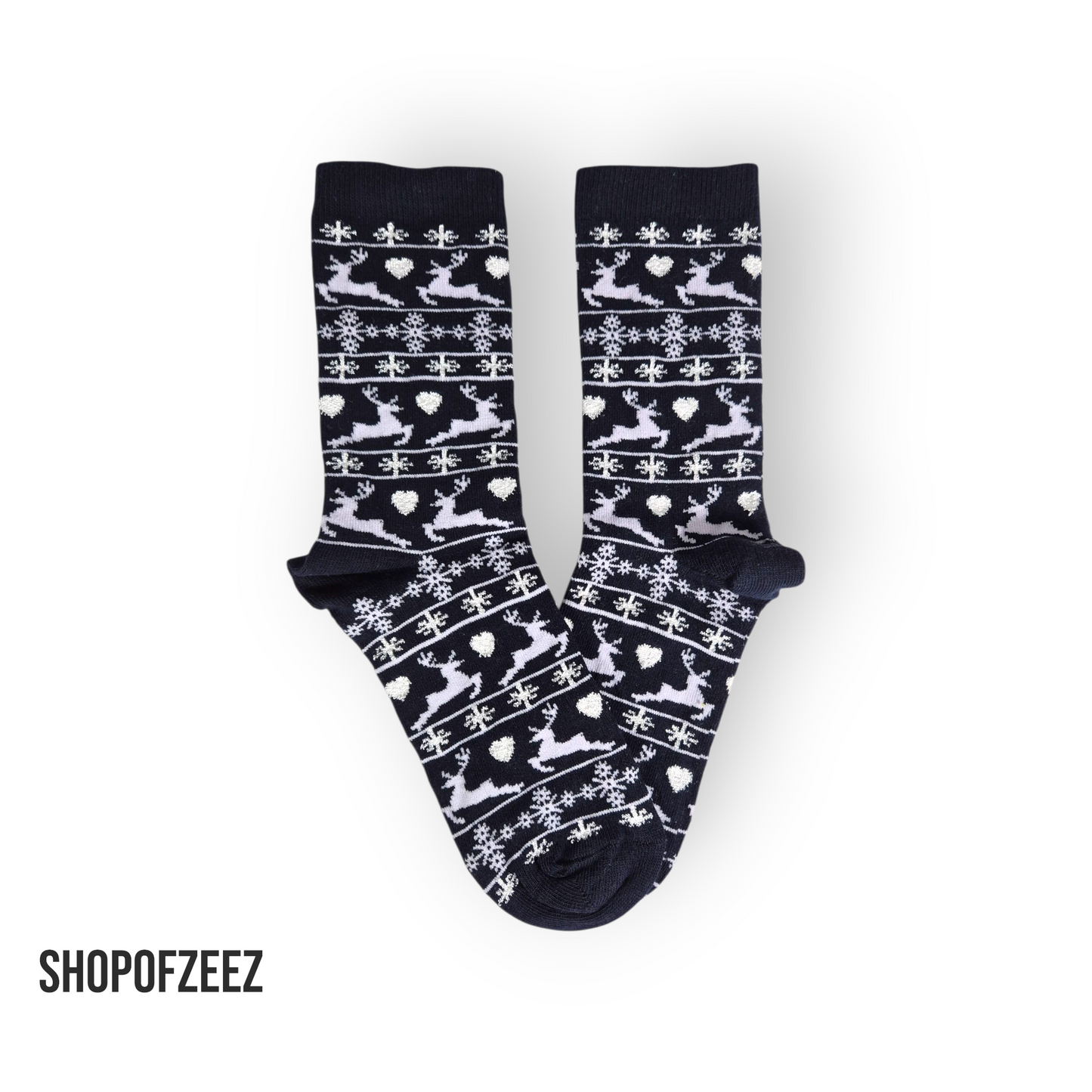 navy Rentier Weihnachtssocken