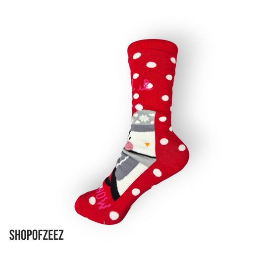 Weihnachtssocken mit Pinguin – „Let it Snow“ – Kuschelige Winter Socken