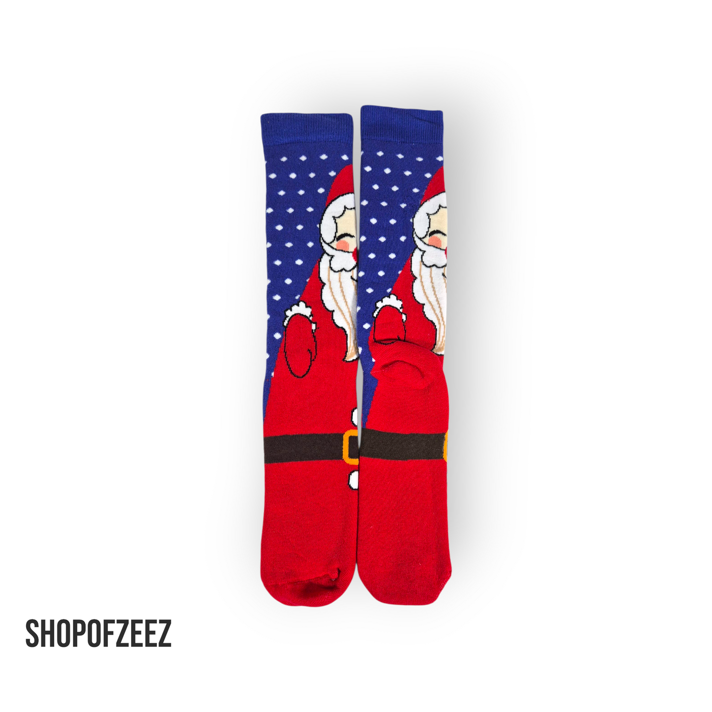 Weihnachtssocken mit Weihnachtsmann – Winter Schneeflocken Design