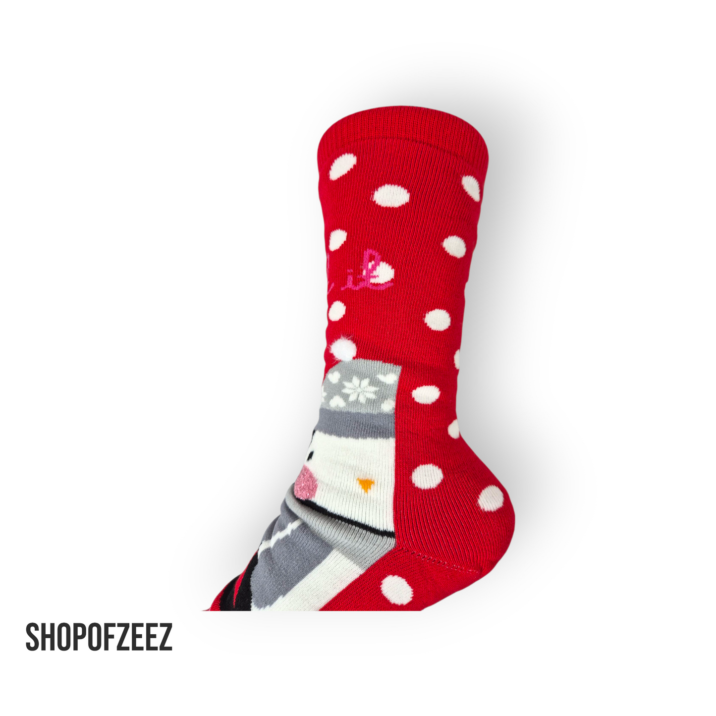 Weihnachtssocken mit Pinguin – „Let it Snow“ – Kuschelige Winter Socken