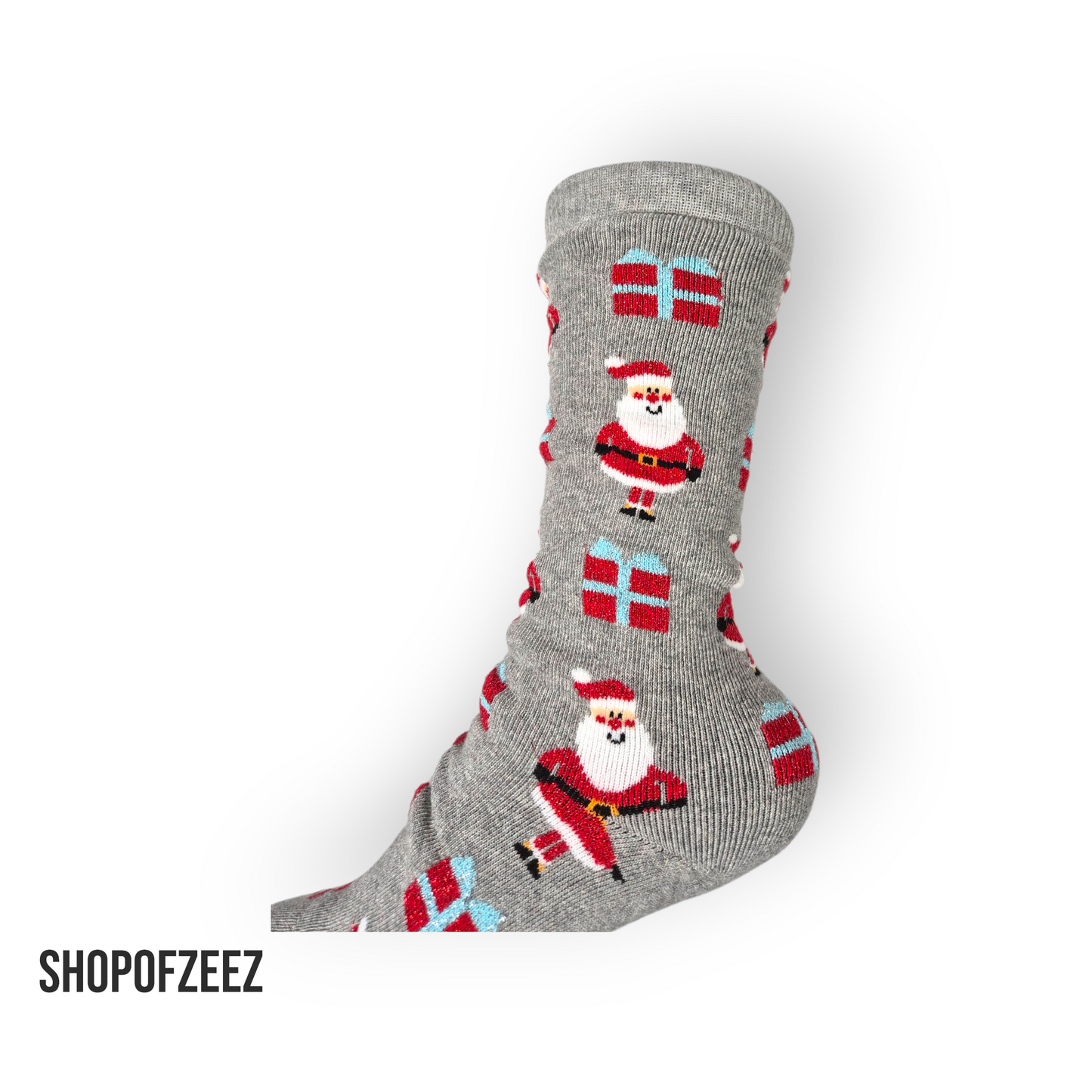 Weihnachtsmann mit Geschenk Frottee Weihnachtssocken