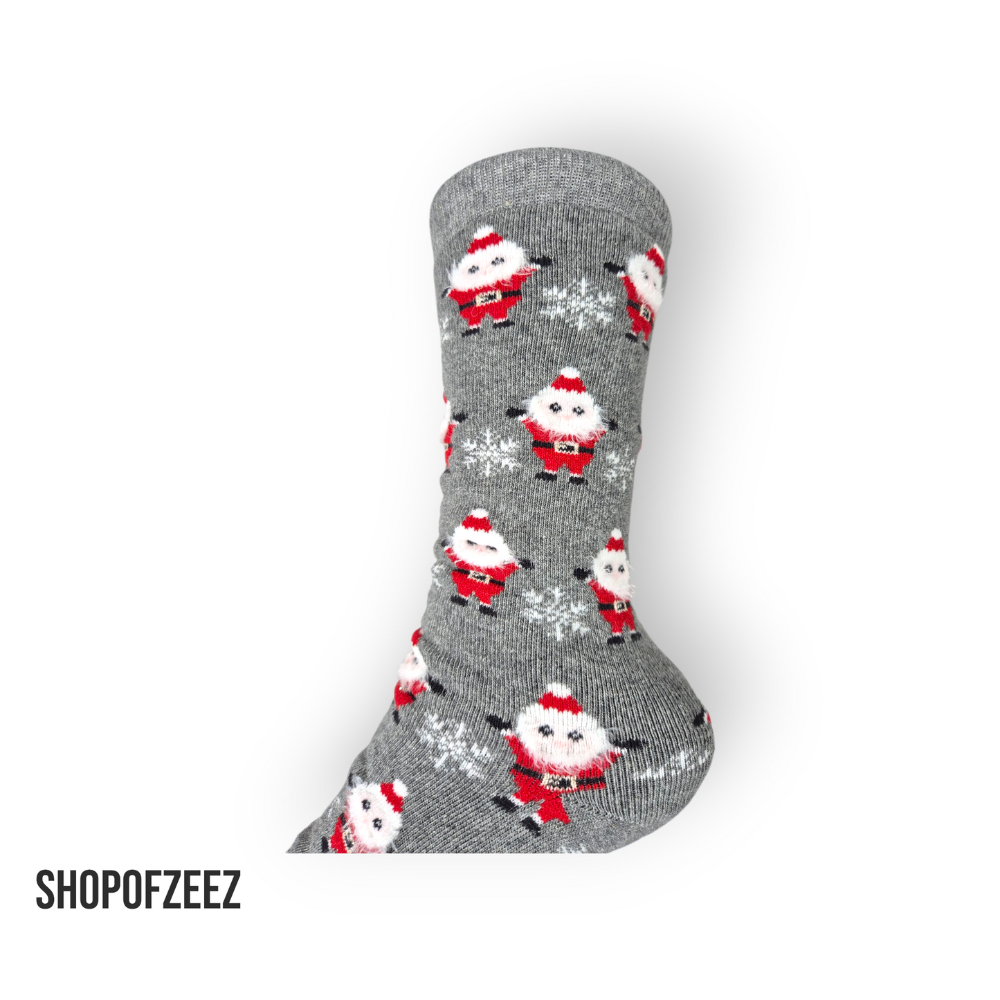graue kleine Weihnachtsmann Frottee Weihnachtssocken