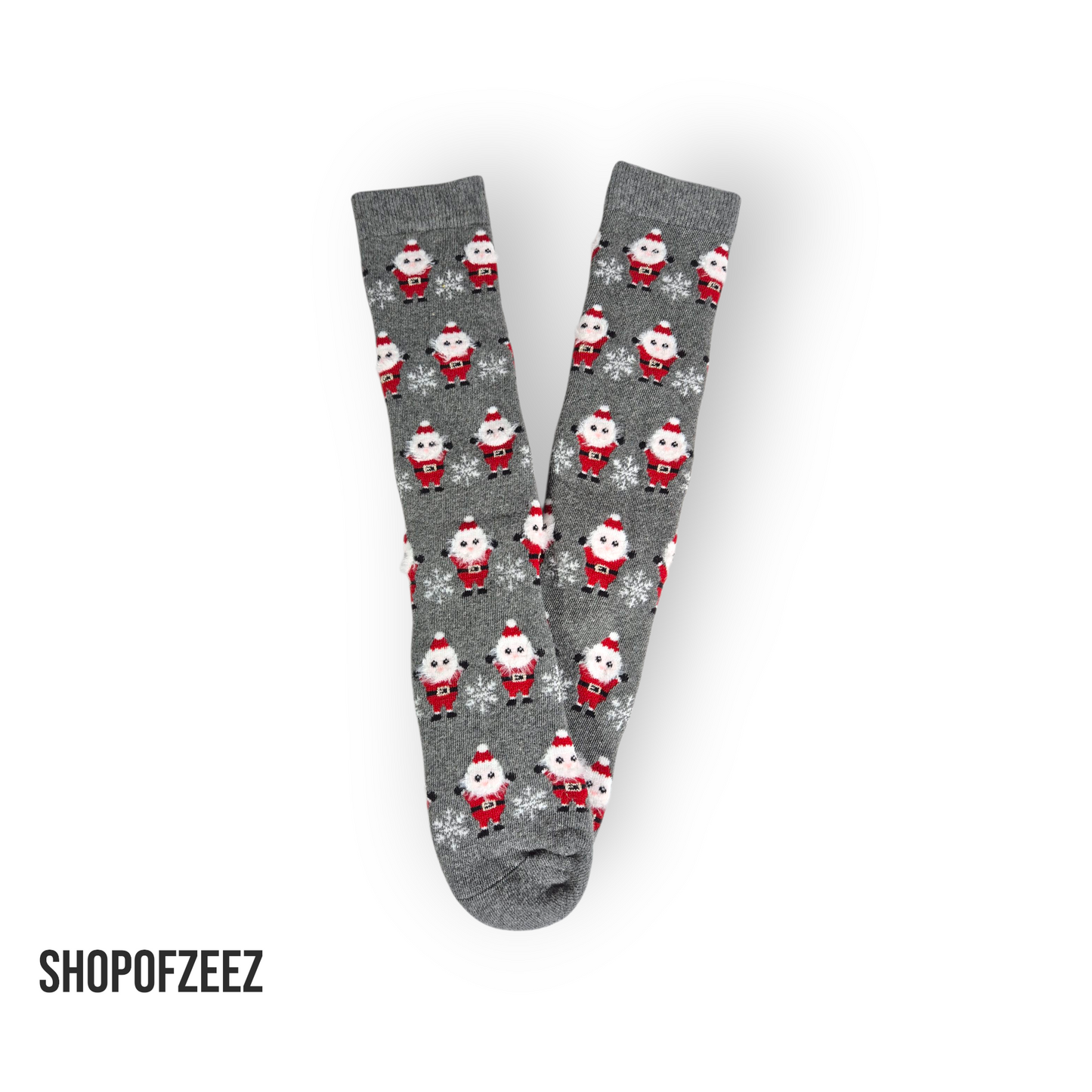graue kleine Weihnachtsmann Frottee Weihnachtssocken