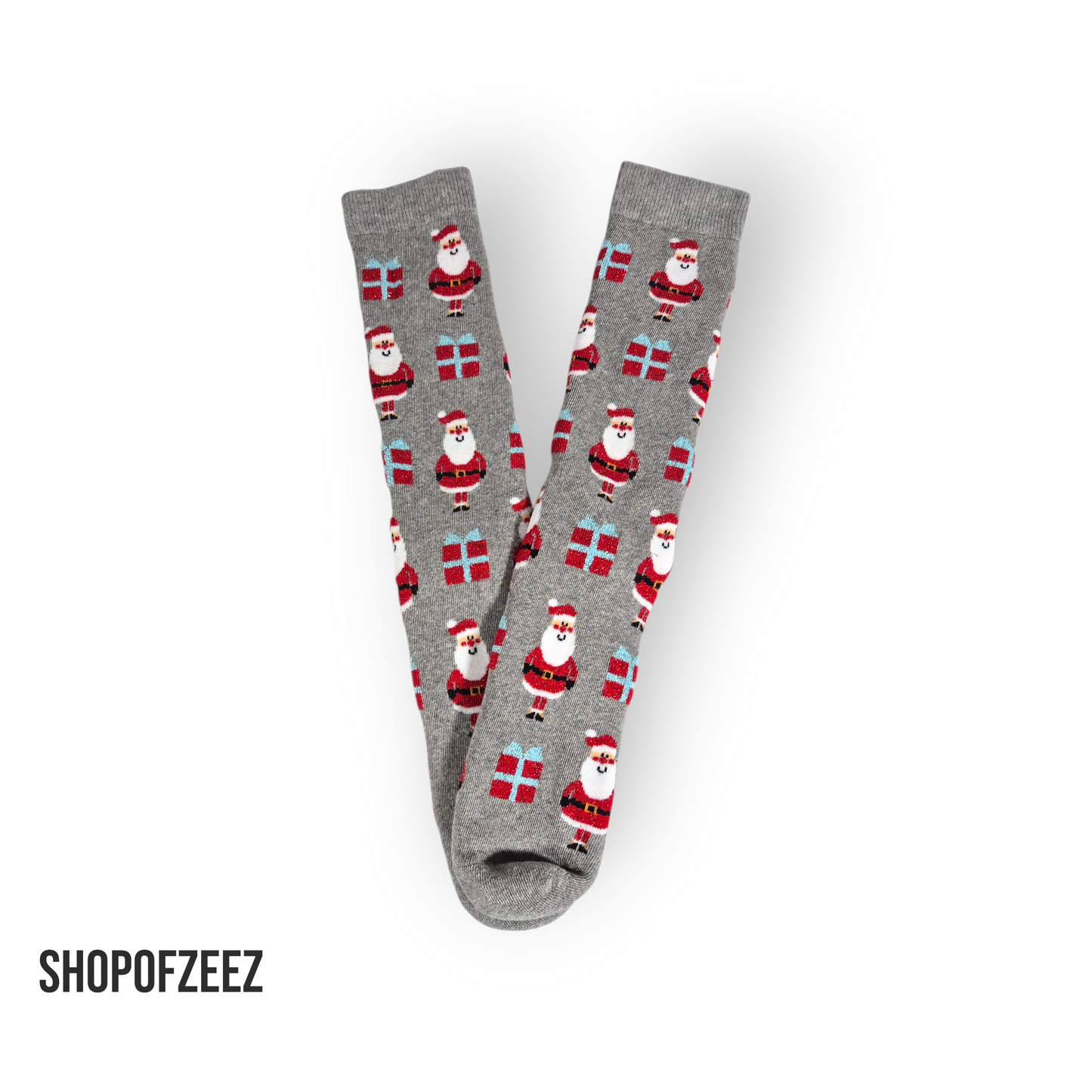 Weihnachtsmann mit Geschenk Frottee Weihnachtssocken