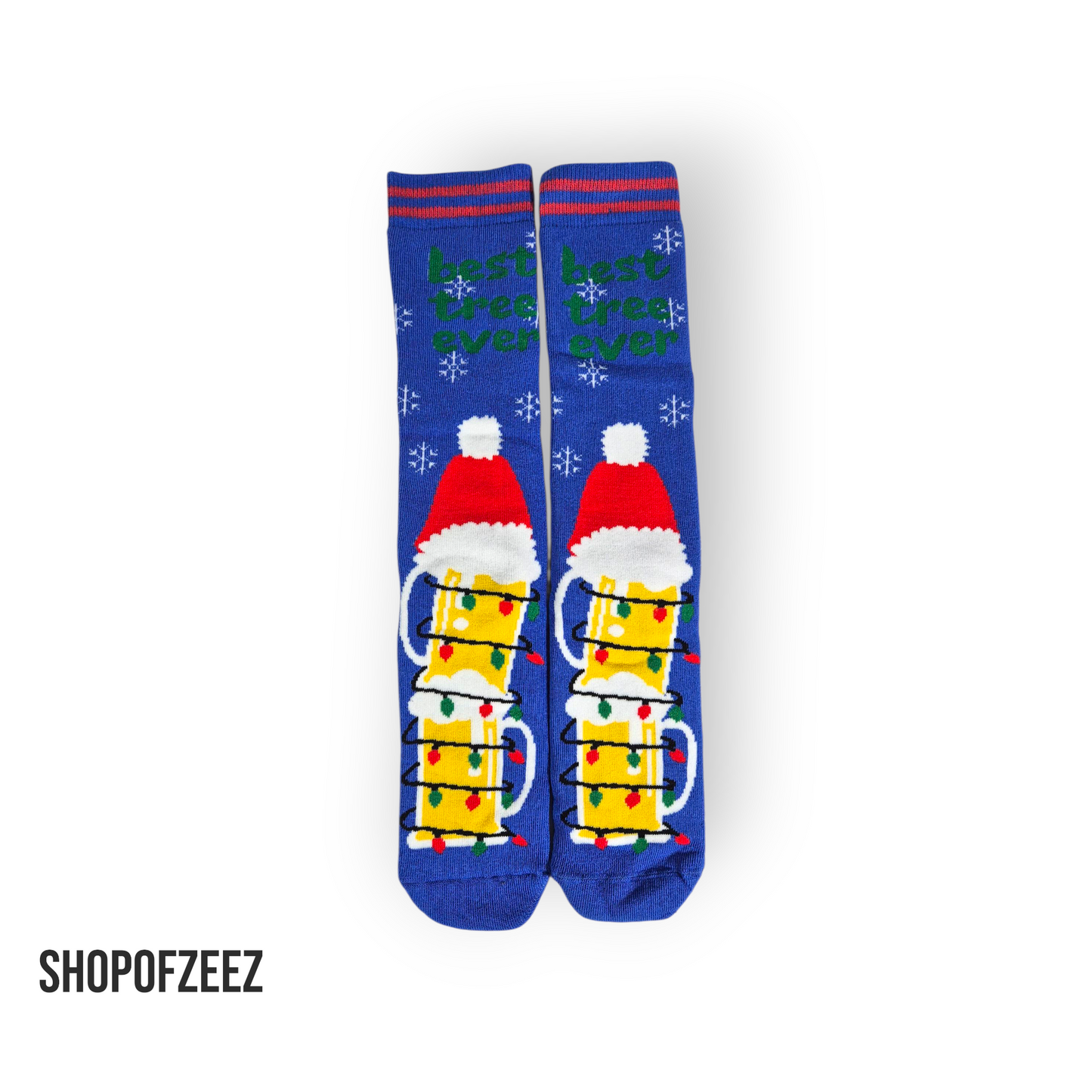 Weihnachtssocken „Best Tree Ever“ – Lustige Bier Socken – Warm & Weich – Unisex