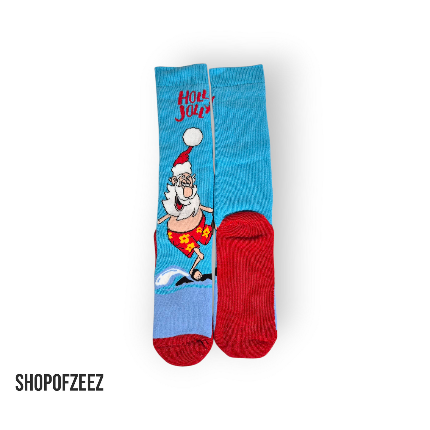 Weihnachtssocken „Holly Jolly Santa“ – Lustige Santa Socken – Warm & Weich – Unisex