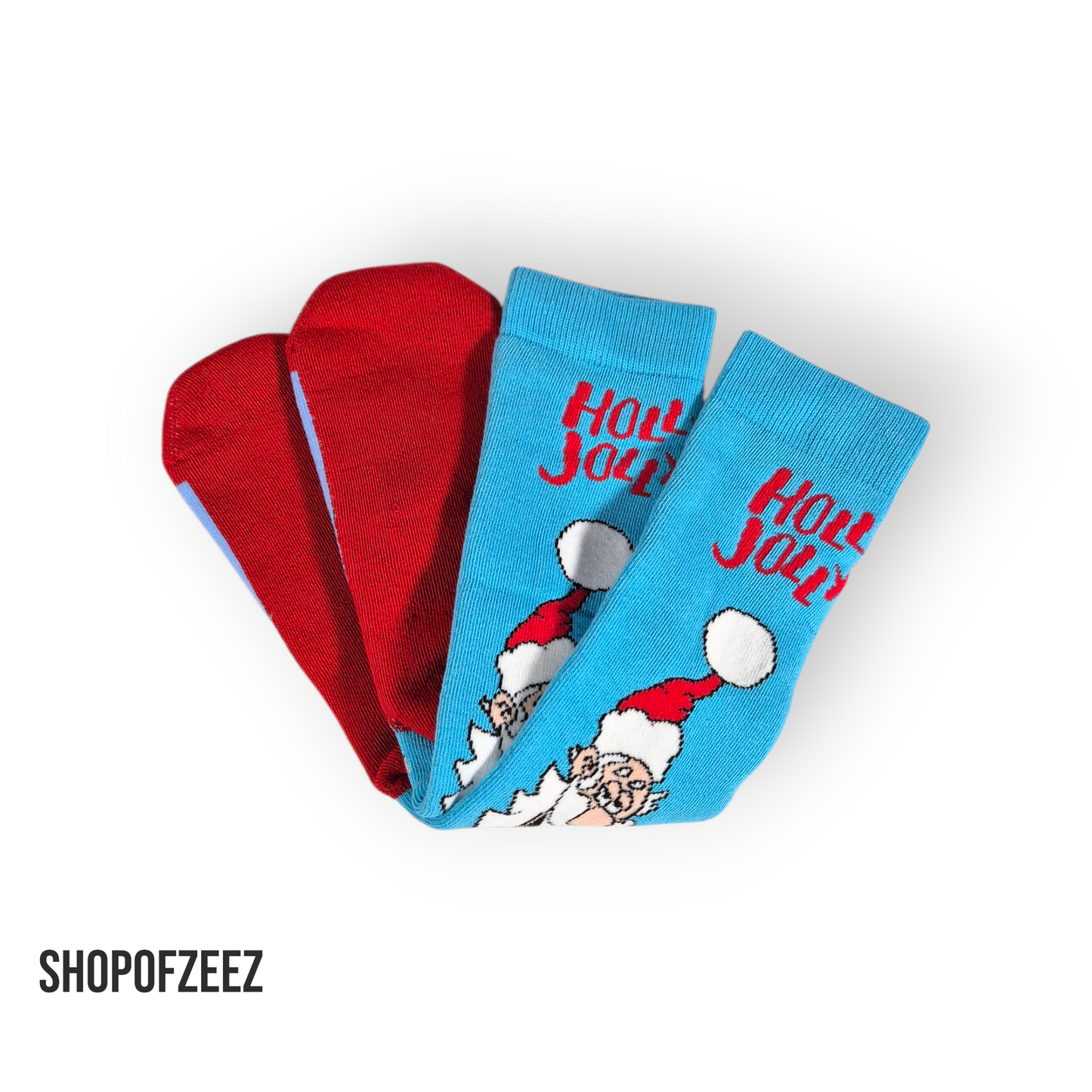 Weihnachtssocken „Holly Jolly Santa“ – Lustige Santa Socken – Warm & Weich – Unisex