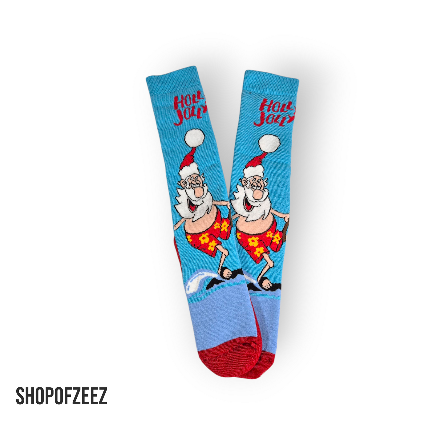 Weihnachtssocken „Holly Jolly Santa“ – Lustige Santa Socken – Warm & Weich – Unisex