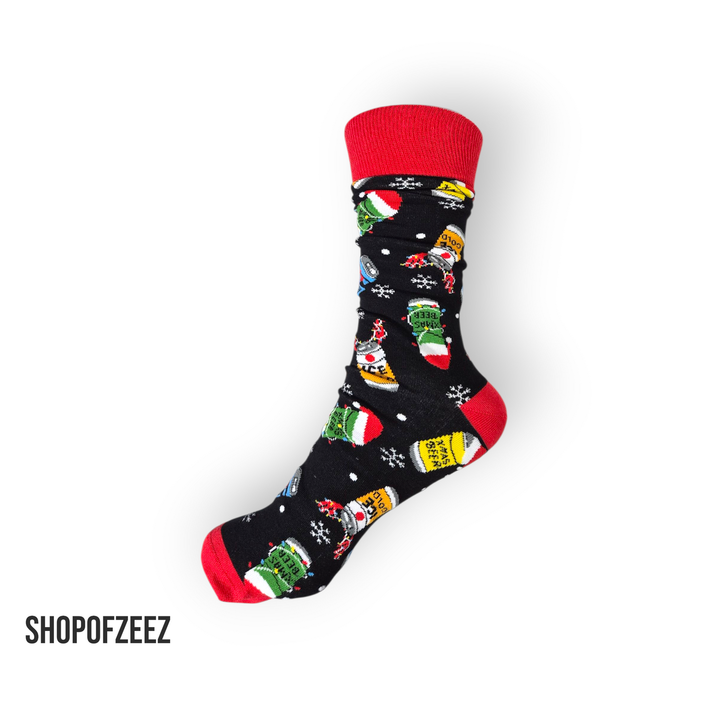 Bierdose Weihnachtssocken für Männer